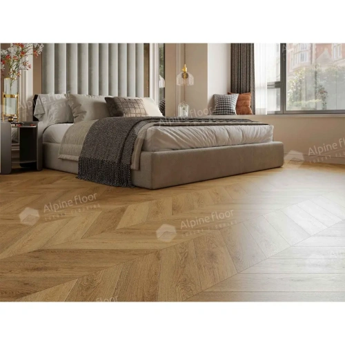 SPC ламинат Alpine Floor Chervon Alpine ECO 18-15 MC Дуб Буна Chevron толщина 0.5 см 43 класс 600х127 - фото 3