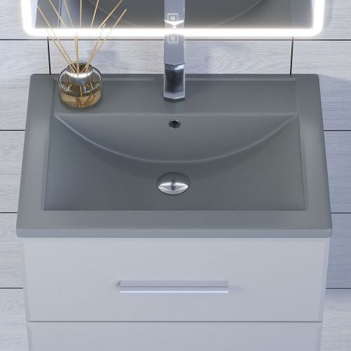 Раковина из искусственного камня Uperwood Foster Quartz 291030052 60х40 полувстраиваемая цвет серый - фото 5