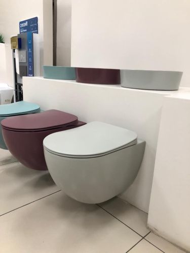 Чаша унитаза подвесная Creavit Free FE322-00CG00E-0000 цвет светло-серый без сиденья смыв торнадо - фото 4