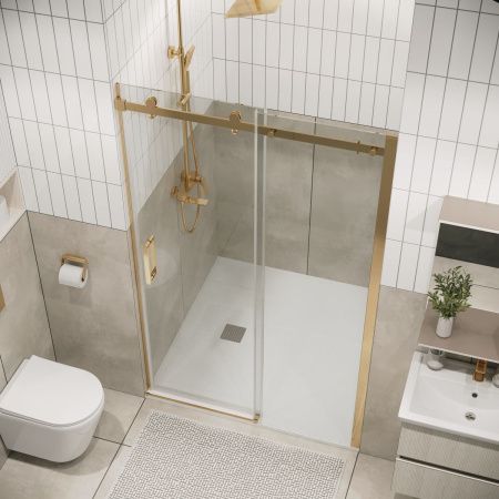 Душевая дверь Grossman Classic 100.K33.04.160.32.00 160х195 стекло прозрачное профиль золото