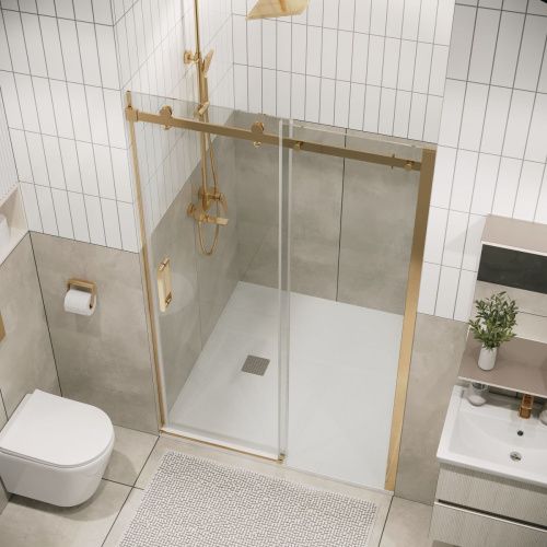 Душевая дверь Grossman Classic 100.K33.04.120.32.00 120х195 стекло прозрачное профиль золото - фото 5