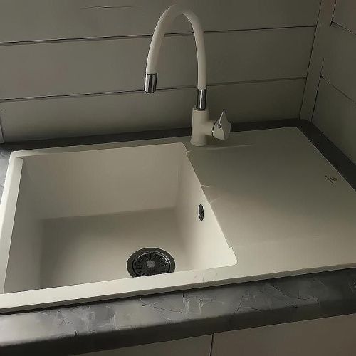 Смеситель для кухни Haiba HB70113-8 на мойку белый/хром - фото 5