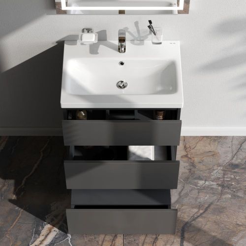 Тумба под раковину Am.Pm Gem S M91FSX0602GM 60х40 напольная цвет серый - фото 3