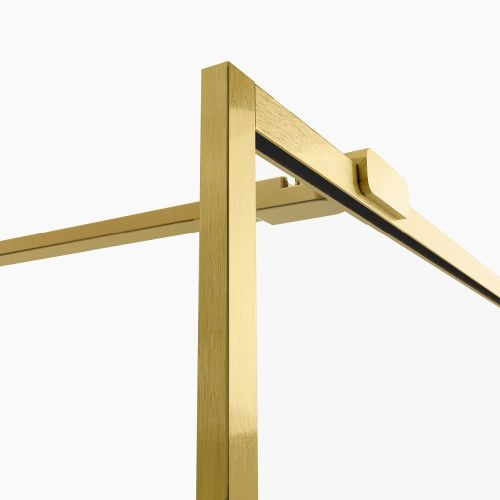 Душевая перегородка New Trendy AVEXA Gold EXK-3137 120х200 стекло прозрачное профиль золото - фото 3