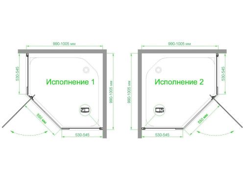 Душевой уголок Royal Bath FATO RB100TR-T-CH FATO 100х100 стекло прозрачное профиль хром без поддона - фото 4