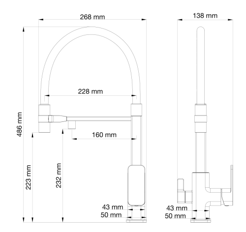 Смеситель для кухни Wonzon & Woghand WW-88458012-BGM на мойку серый - фото 2