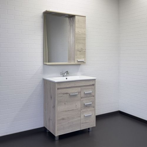 Тумба с раковиной Comforty Марио 00-00016096CF 80х50 напольная цвет серый - фото 5