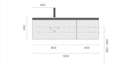 Тумба под раковину Armadi Art Quatro 790-M2-120-D-A-LED 120х50 подвесная цвет бежевый - фото 2