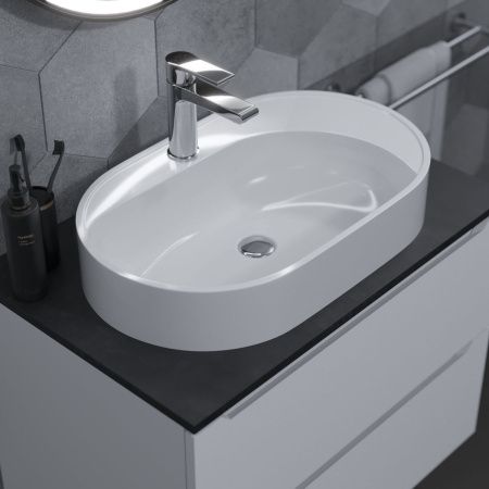 Раковина из искусственного камня Uperwood Luna 2911020344 60х40 накладная цвет белый