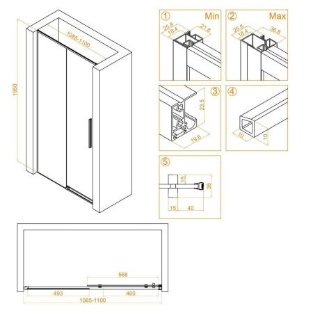 Душевая дверь RGW Stilvoll 32321211-14 110х195 стекло прозрачное профиль черный