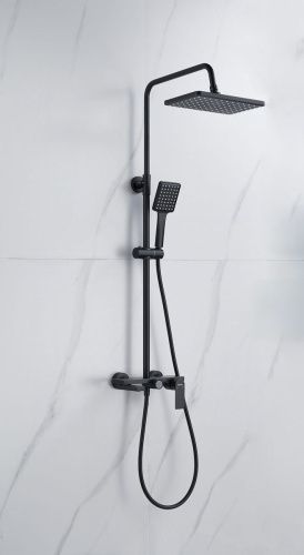 Душевая стойка Knotlor KN-72/BL настенная цвет черный - фото 4