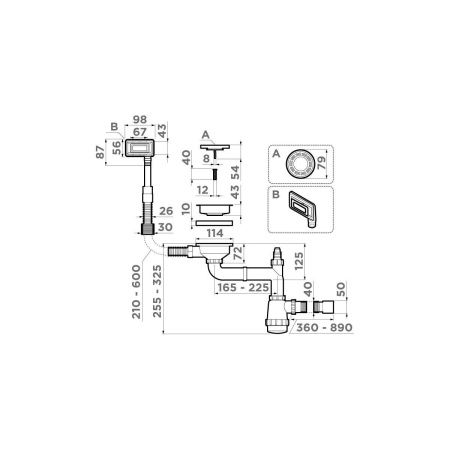 Сифон для кухонной мойки Omoikiri WK-1-UN 4956834 серый