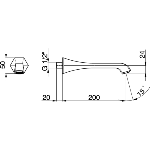 Излив Cisal Cherie CE00024021 хром - фото 2