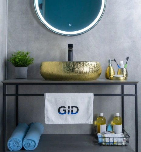 Раковина керамическая Gid Lago 52234 50х30 накладная цвет золото без отверстий под смеситель - фото 5