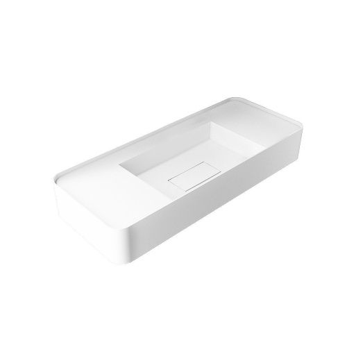 Раковина из искусственного камня Vincea VWB-6S312MW 120х40 подвесная цвет белый матовый без отверстий под смеситель - фото 4