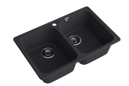 Кухонная мойка Granfest Quarz 15 черный 75х50 цвет черный поверхность матовая