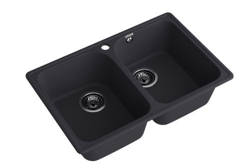 Кухонная мойка Granfest Quarz 15 черный 75х50 цвет черный поверхность матовая - фото 2