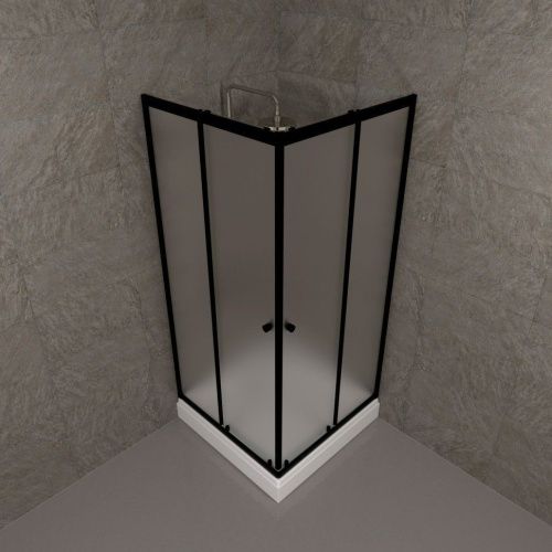 Душевой уголок Тритон Вента Щ0000064629 90х90 стекло матовое профиль черный с поддоном - фото 4