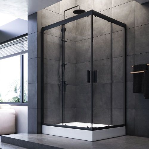 Душевой уголок Am.Pm Gem W90G-404-120290-BT 120х90 стекло прозрачное профиль черный без поддона