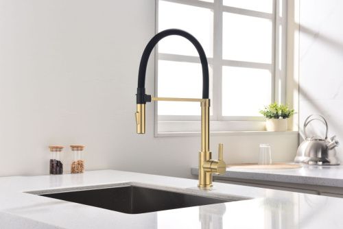 Смеситель для кухни Paulmark HALT Ha214021-LG на мойку золото - фото 5