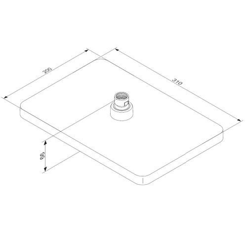 Верхний душ Damixa Merkur 940050300 30х20 черный - фото 5