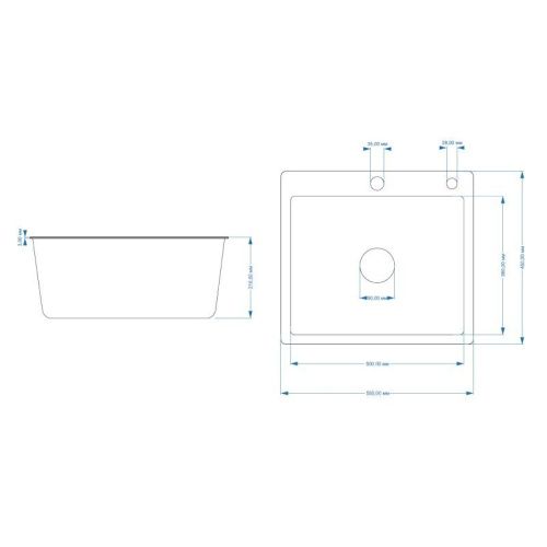 Кухонная мойка Fmark FSC5545Q 55х45 цвет серый поверхность матовая - фото 3