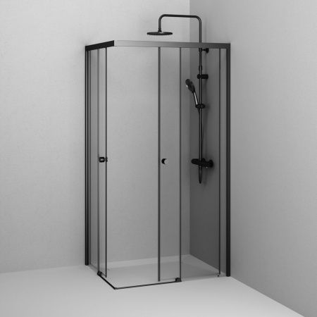 Душевой уголок Am.Pm X-joy W94G-403-100280-BТ1К 100х80 стекло прозрачное профиль черный без поддона