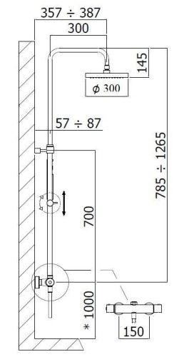 Душевая стойка Paffoni Mini Birillo ZCOL638KLIQCR настенная цвет хром с термостатом - фото 3