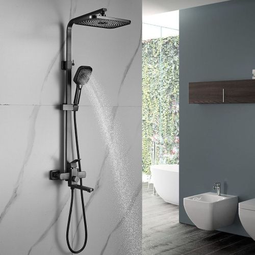 Душевая стойка Shevanik S7036T настенная цвет оружейная сталь - фото 4