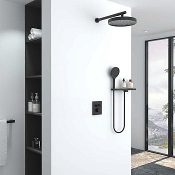 Душевая система Vincea Inspire VSFW-3I21MT2RMB встраиваемая в стену цвет черный с термостатом