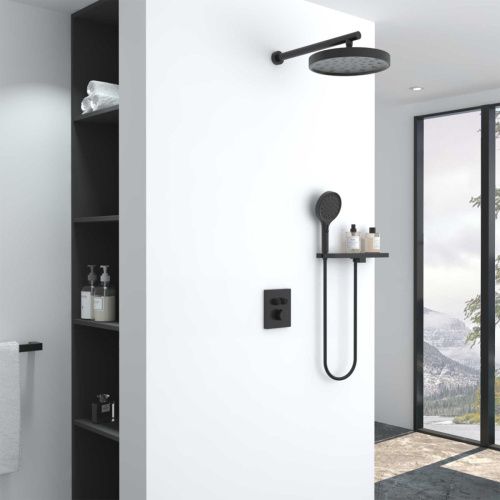 Душевая система Vincea Inspire VSFW-3I21MT2RMB встраиваемая в стену цвет черный с термостатом