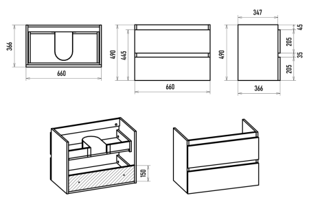 Тумба под раковину Brevita Victory VIC-09070-0802Я 70х40 подвесная цвет зеленый