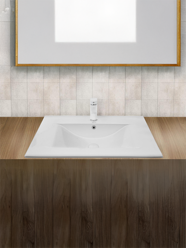 Раковина из сантехнического фаянса WeltWasser WW SK 10000004629 50 см встраиваемая цвет белый 1 отверстие под смеситель - фото 3