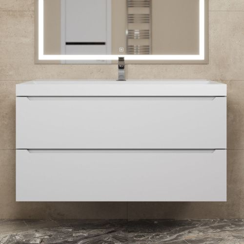 Тумба под раковину Uperwood Tanos 291020246 100х50 подвесная цвет белый - фото 3