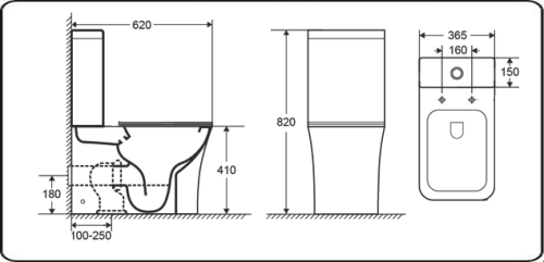 Унитаз напольный с бачком CeramaLux 1219A белый с сиденьем микролифт безободковый каскадный смыв - фото 4