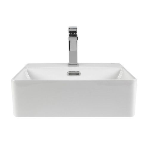 Раковина из сантехнического фарфора Bond Cube S02-420 40х40 накладная цвет белый 1 отверстие под смеситель - фото 4