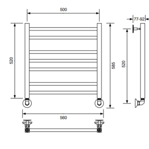 Полотенцесушитель водяной Veconi Vero-A V6050GR-A 50х60 серый - фото 3