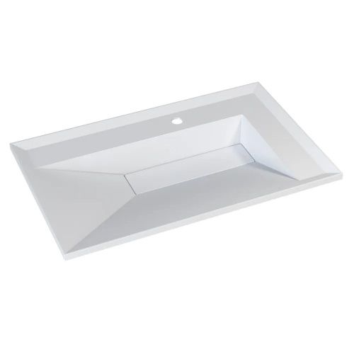 Раковина из искусственного камня Uperwood Lotus 35490000000 80х50 полувстраиваемая цвет белый - фото 4