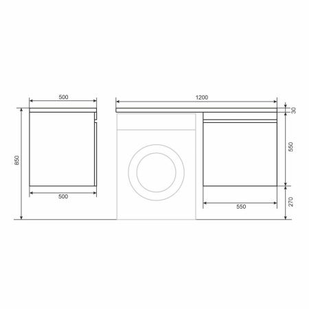 Тумба под раковину Uperwood Magenta 5930205154 60х50 подвесная цвет белый