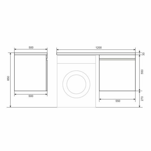 Тумба с раковиной Uperwood Magenta 52930205155 120х50 цвет черный - фото 2