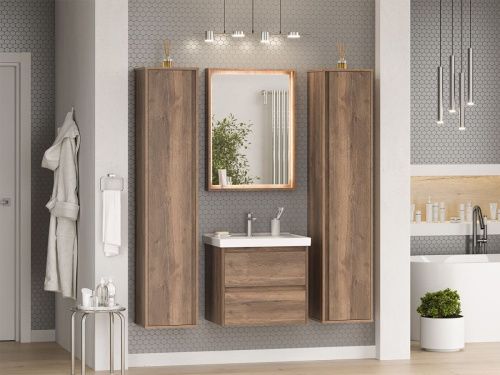 Шкаф-пенал Brevita Dallas DAL-05035-31 40х170 подвесной цвет коричневый - фото 5