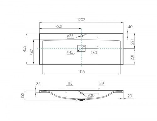 Раковина из искусственного камня Aquaton Айрис 1A73283KAG010 120х50 накладная цвет белый - фото 4