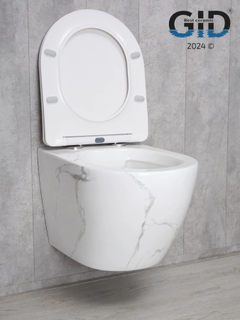 Унитаз подвесной Gid Convexo 62228Y черный с сиденьем микролифт безободковый смыв торнадо