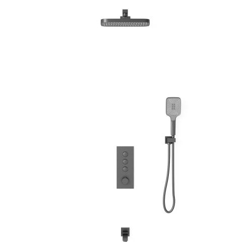 Душевая система Vincea VSFW-433T1GM встраиваемая в стену цвет вороненая сталь с термостатом - фото 3