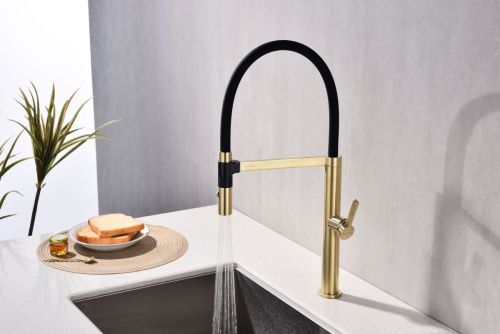 Смеситель для кухни Paulmark LEADER Le214101-LG на мойку золото - фото 2