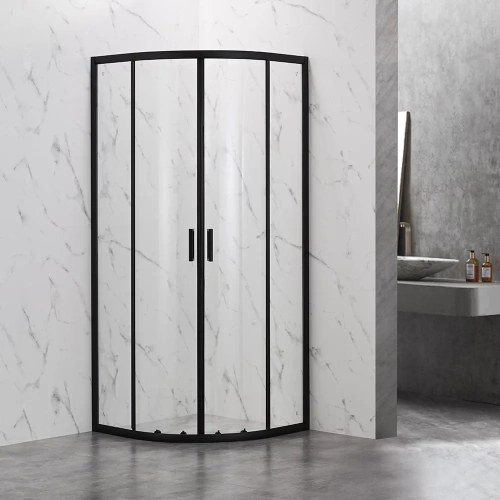 Душевой уголок Veconi Rovigo RV202B-80-01-C4 80х80 стекло прозрачное профиль черный без поддона