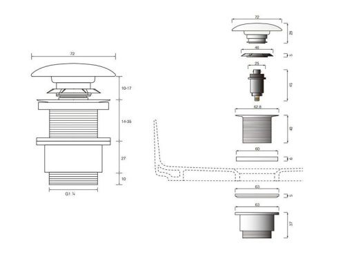 Донный клапан CIELO PIL01B - фото 3