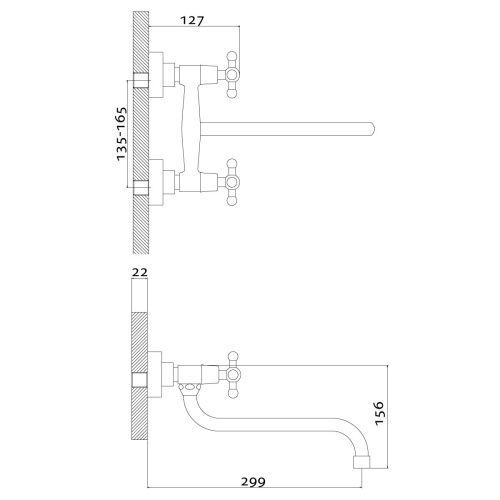 Смеситель для кухни Rossinka G G02-74 настенный хром - фото 2