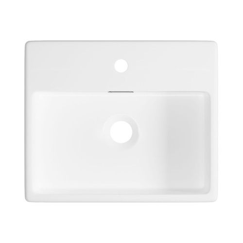 Раковина из сантехнического фарфора Wellsee Graceful Pro 150901000 40х40 накладная цвет белый 1 отверстие под смеситель - фото 3