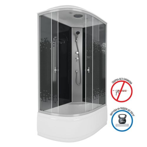 Душевая кабина Niagara Eco 7510R 120х80 асимметричная с крышей ориентация правая